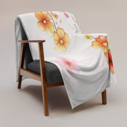 Whimsical Water Colors Flower Art | Throw Blanket | Perfect Gift for All Seasons