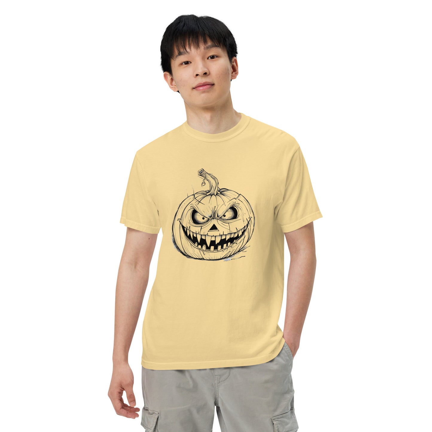 Angry Pumpkin | Funny Halloween Unisex heavyweight t-shirt