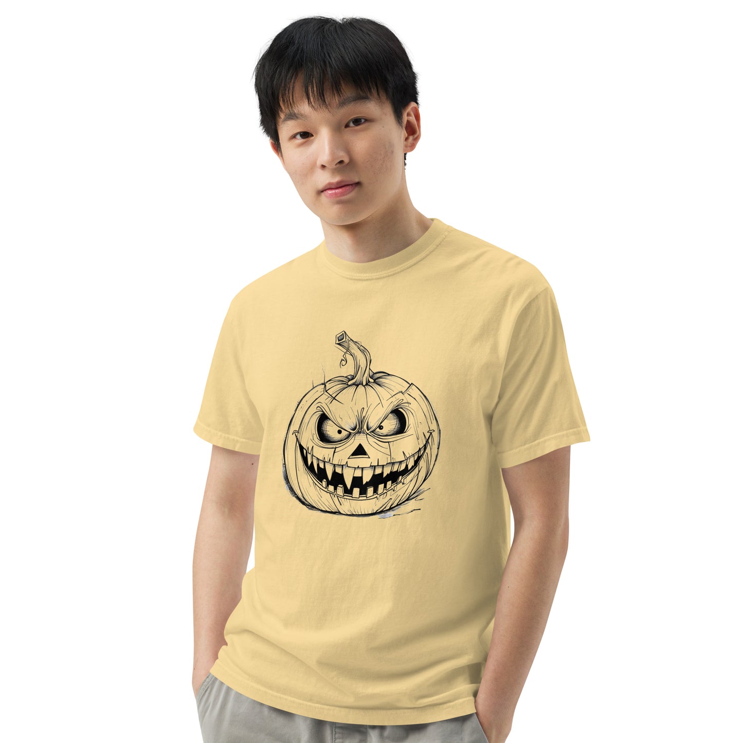 Angry Pumpkin | Funny Halloween Unisex heavyweight t-shirt