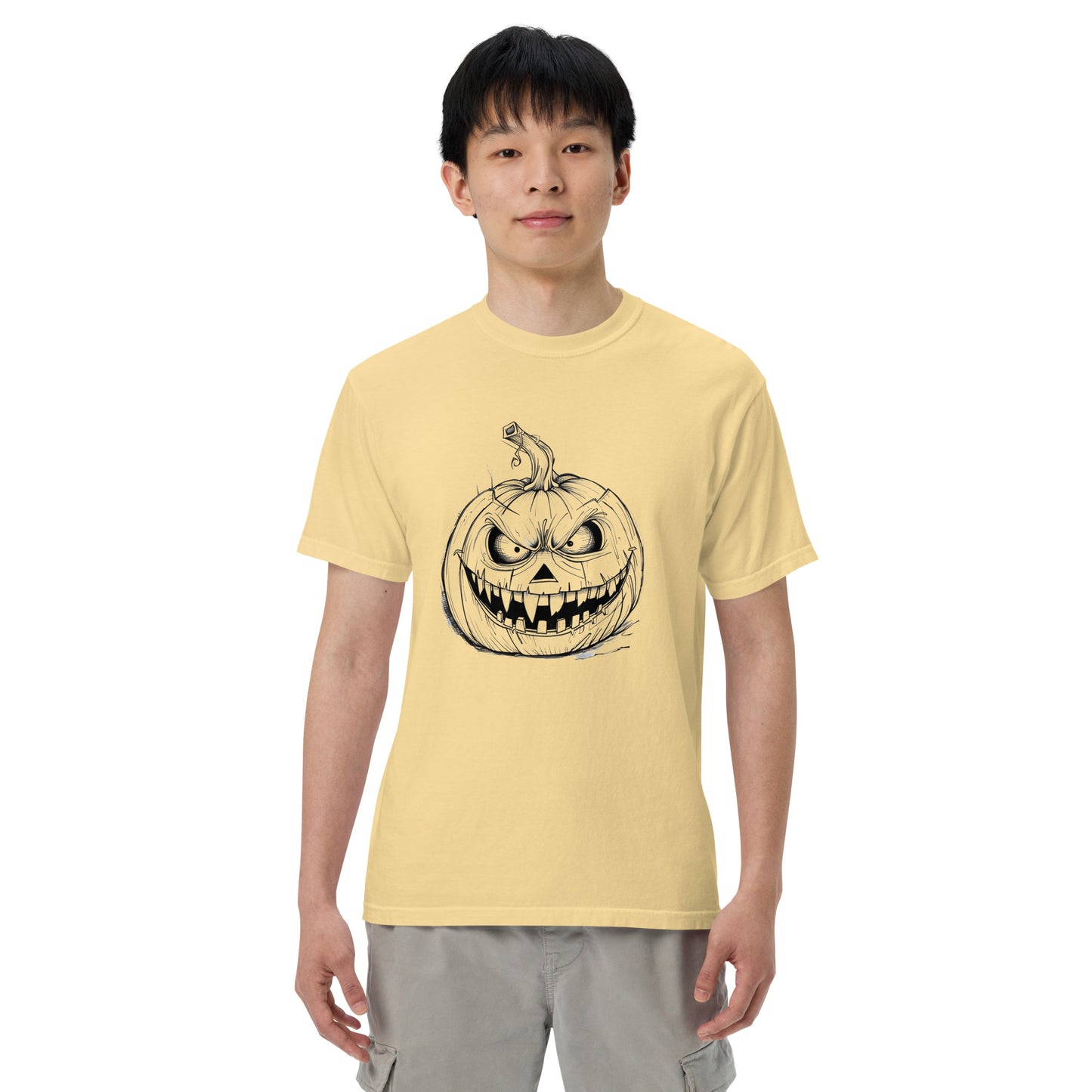 Angry Pumpkin | Funny Halloween Unisex heavyweight t-shirt