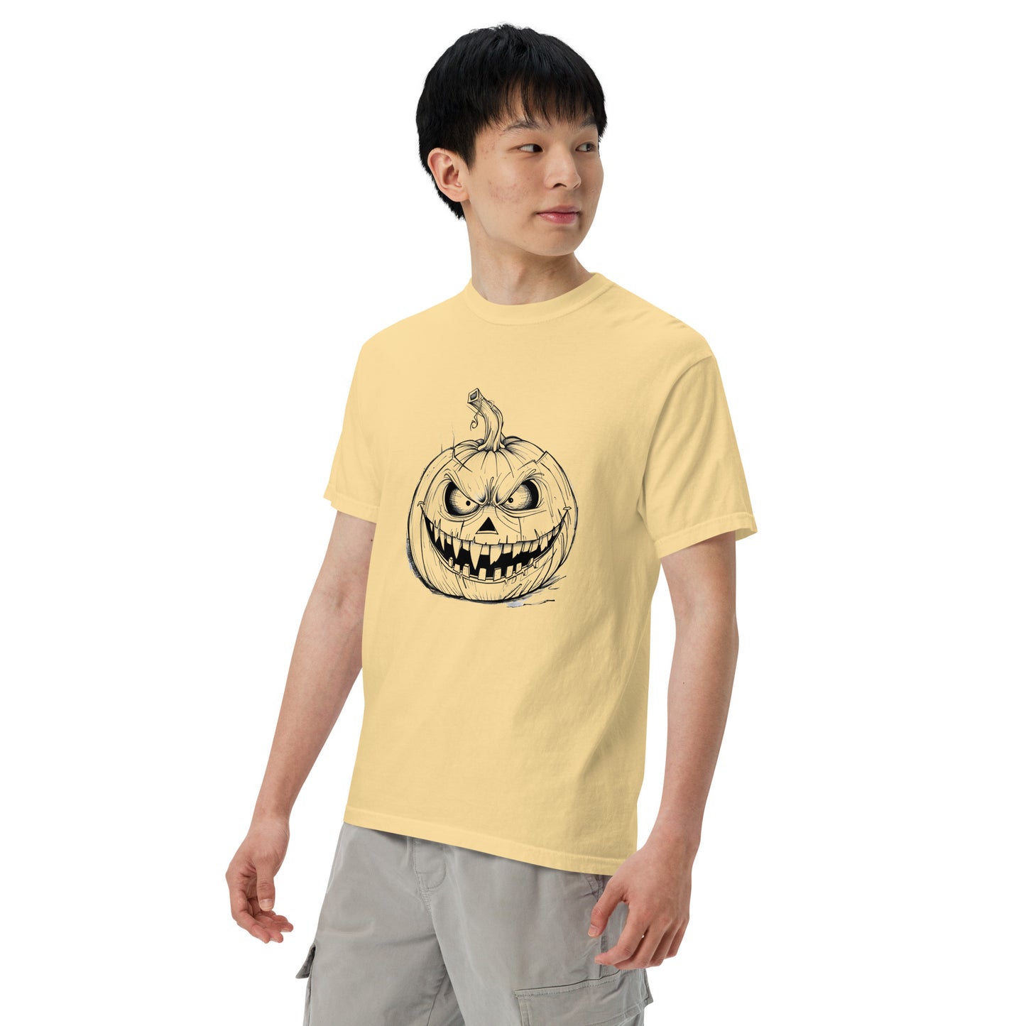 Angry Pumpkin | Funny Halloween Unisex heavyweight t-shirt