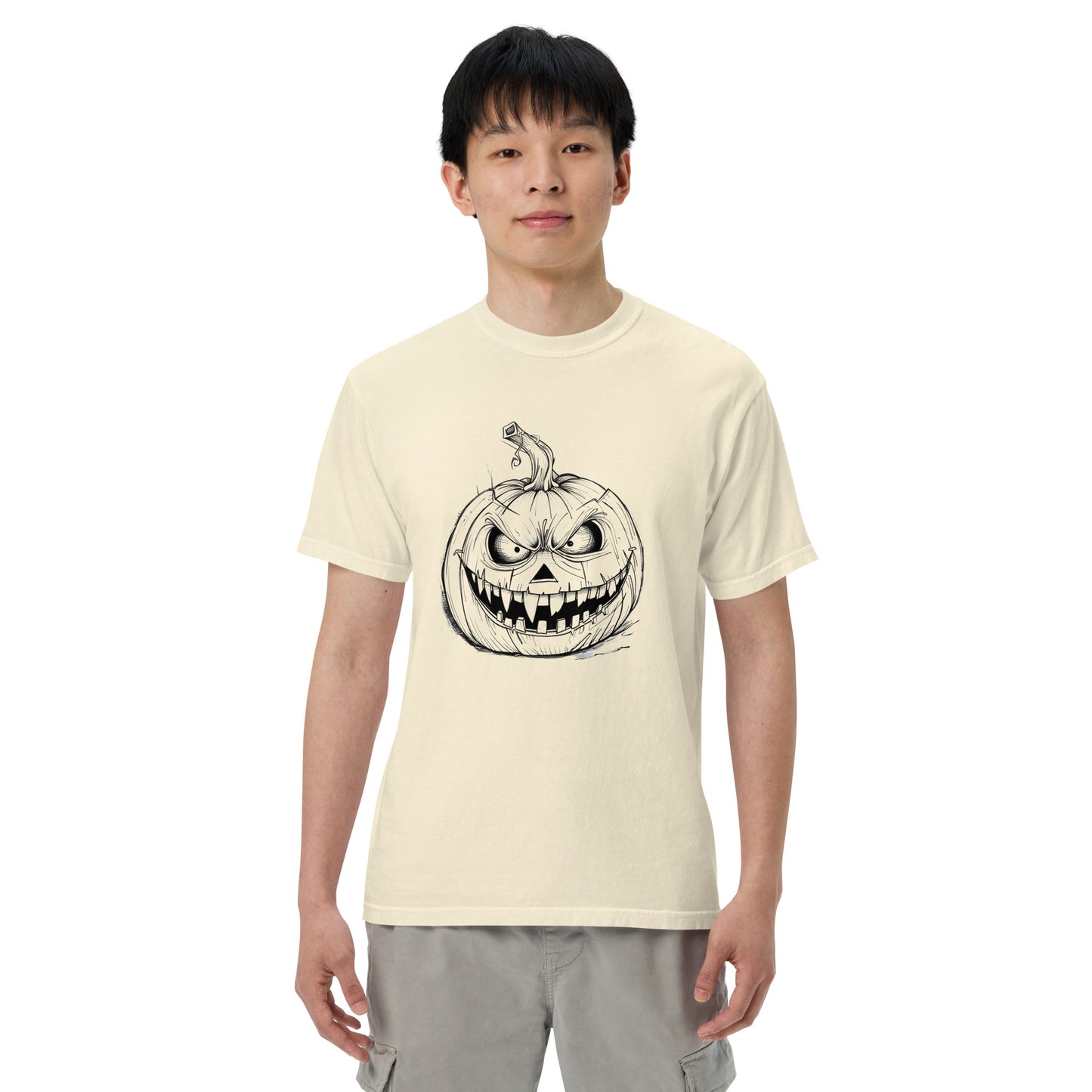 Angry Pumpkin | Funny Halloween Unisex heavyweight t-shirt