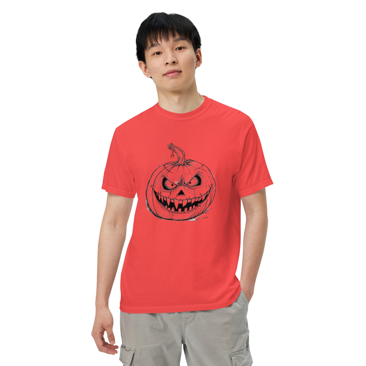 Angry Pumpkin | Funny Halloween Unisex heavyweight t-shirt