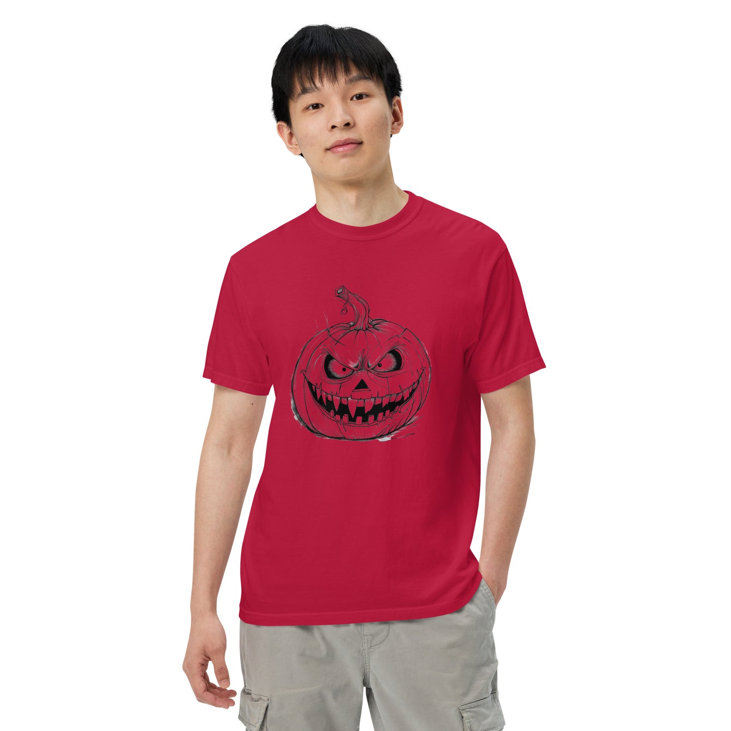 Angry Pumpkin | Funny Halloween Unisex heavyweight t-shirt