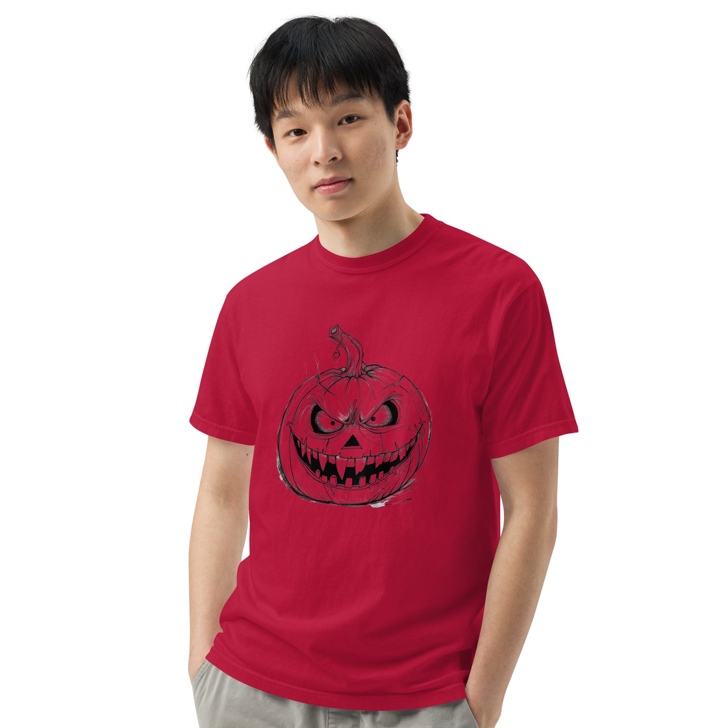 Angry Pumpkin | Funny Halloween Unisex heavyweight t-shirt