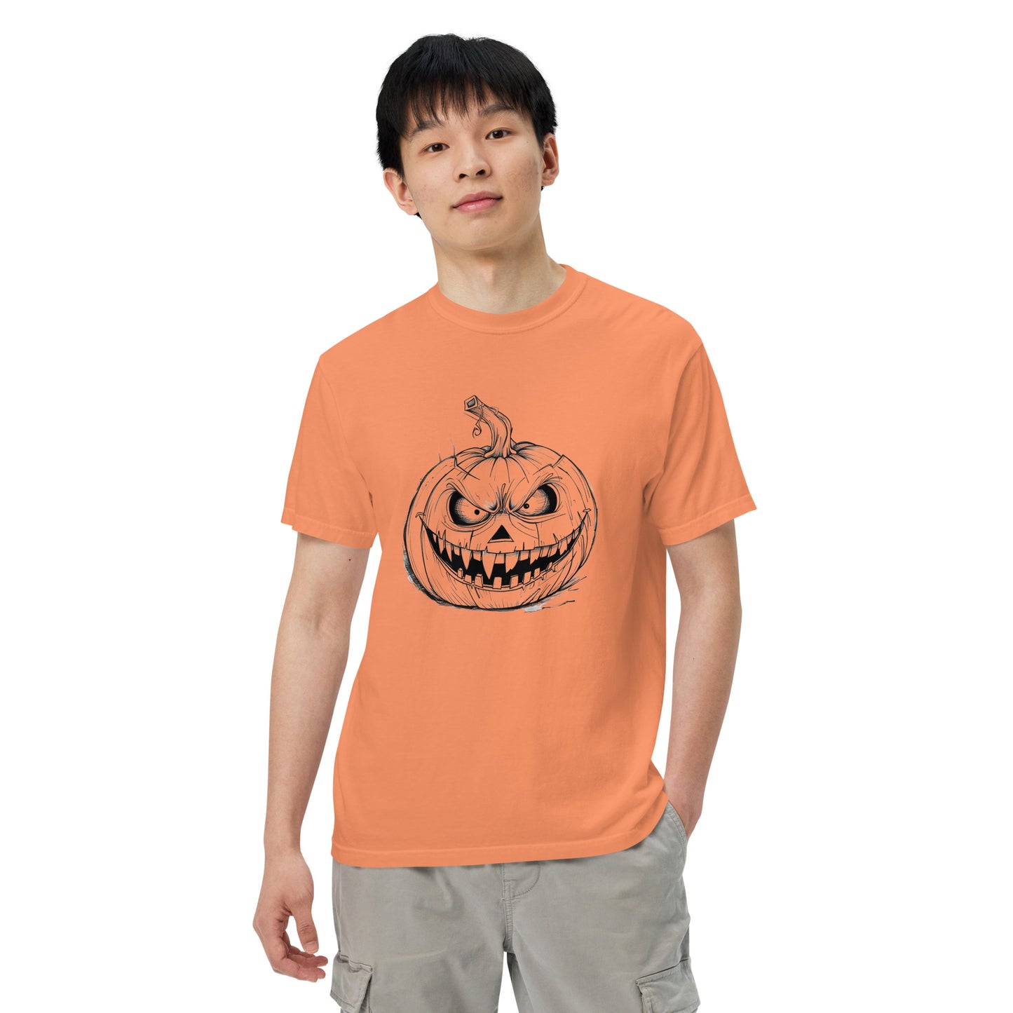 Angry Pumpkin | Funny Halloween Unisex heavyweight t-shirt