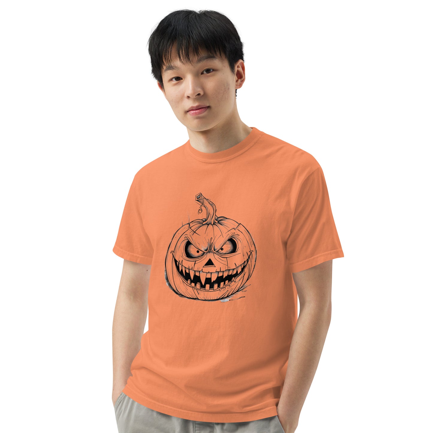 Angry Pumpkin | Funny Halloween Unisex heavyweight t-shirt