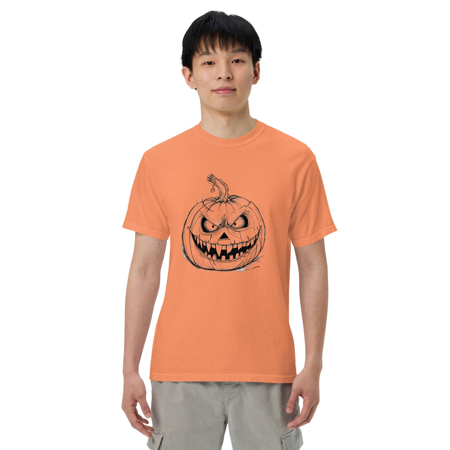 Angry Pumpkin | Funny Halloween Unisex heavyweight t-shirt