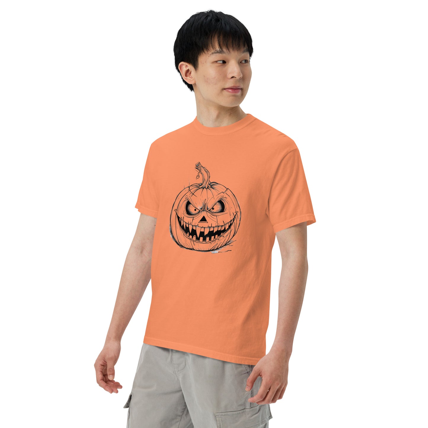 Angry Pumpkin | Funny Halloween Unisex heavyweight t-shirt