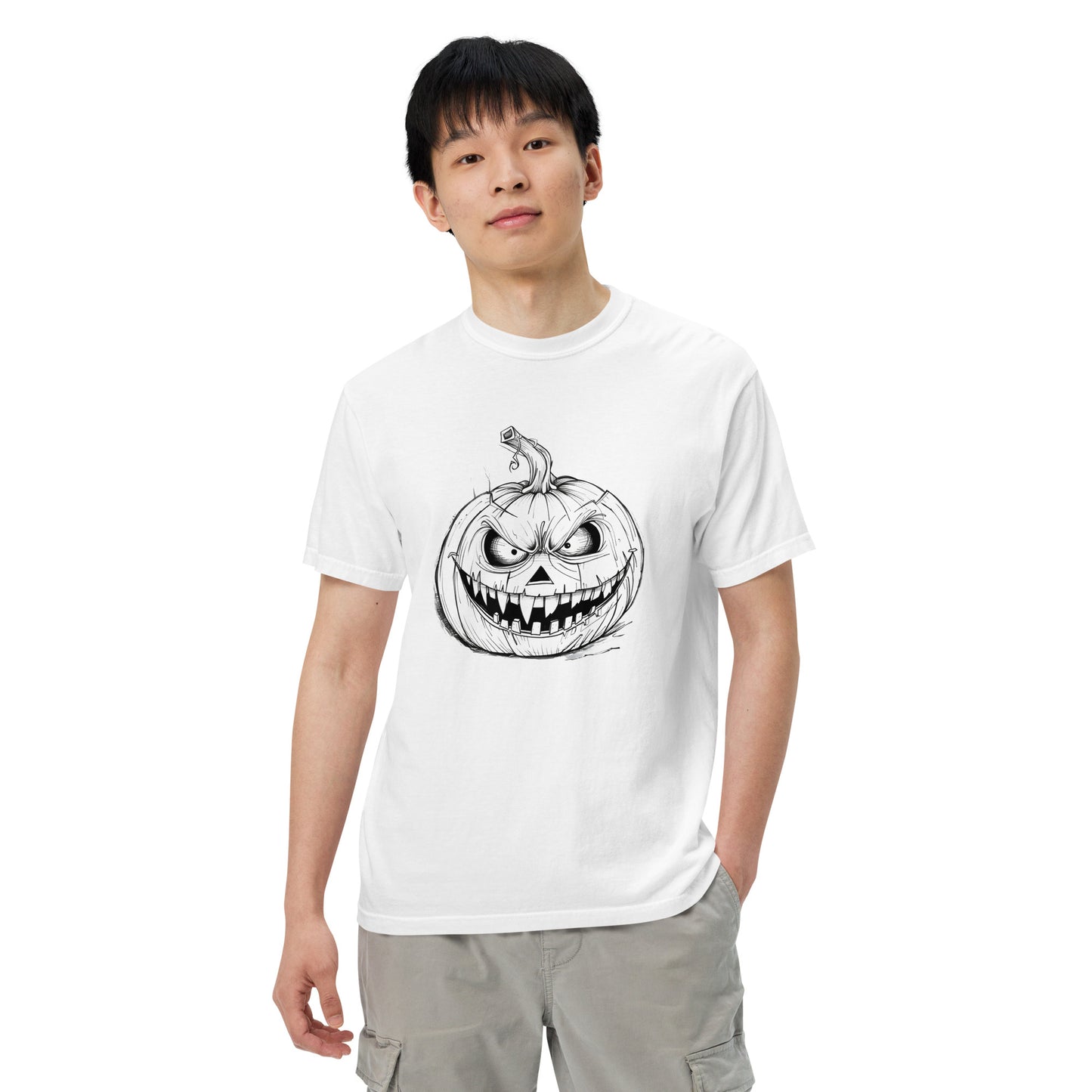 Angry Pumpkin | Funny Halloween Unisex heavyweight t-shirt