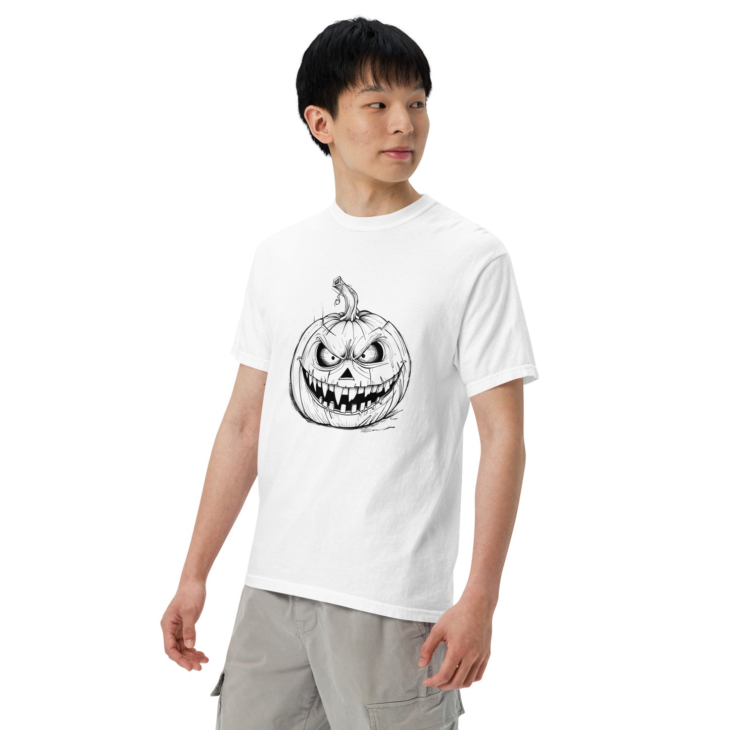 Angry Pumpkin | Funny Halloween Unisex heavyweight t-shirt